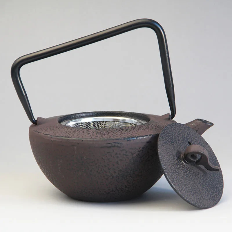 Théière en Fonte Japonaise Effet Traditionnel vue sur le filtre 