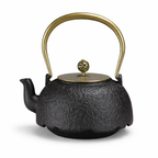 Théière en Fonte Japonaise Noir Texturé sur fond blanc 