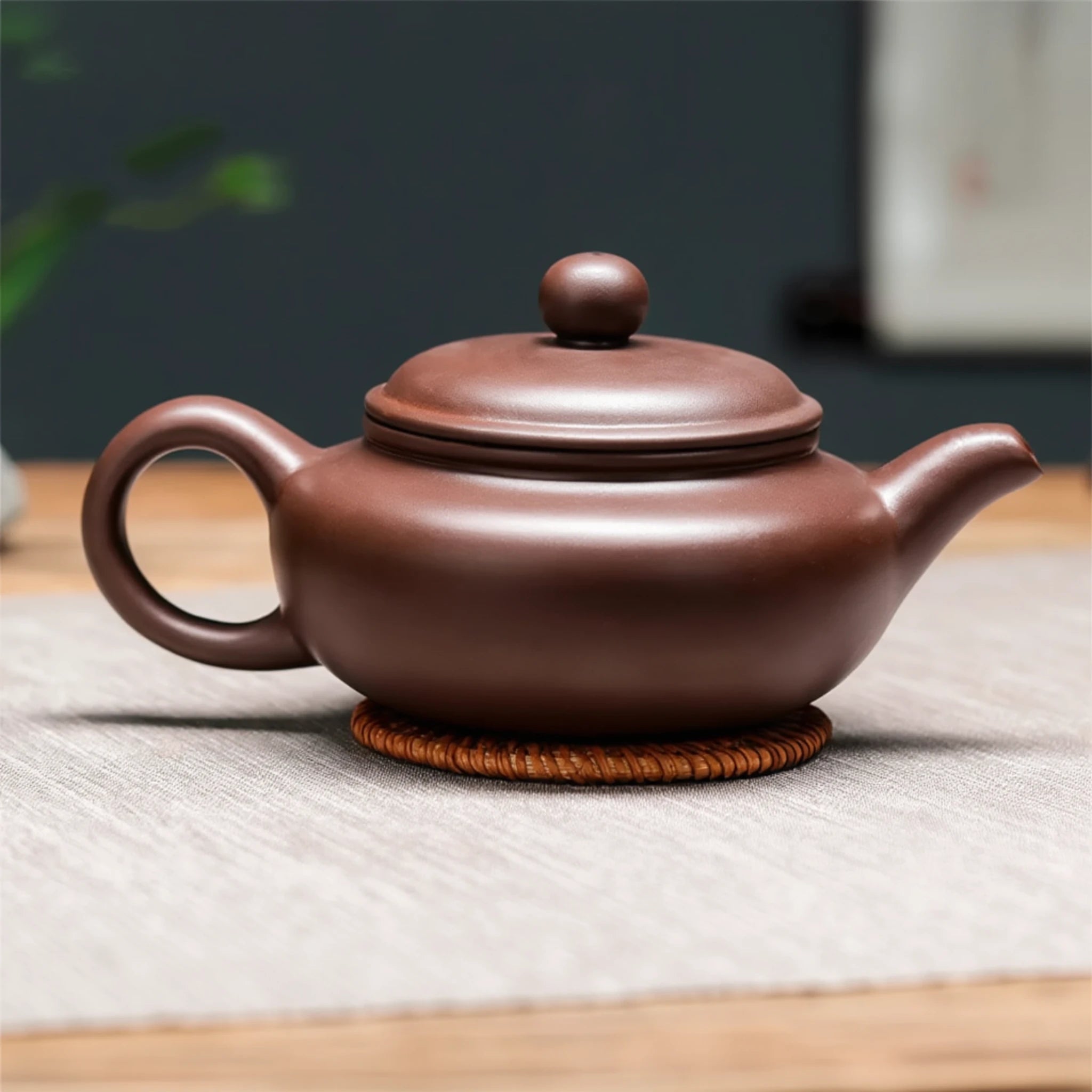 Théière en Terre Cuite de Yixing Marron l'autre coté 