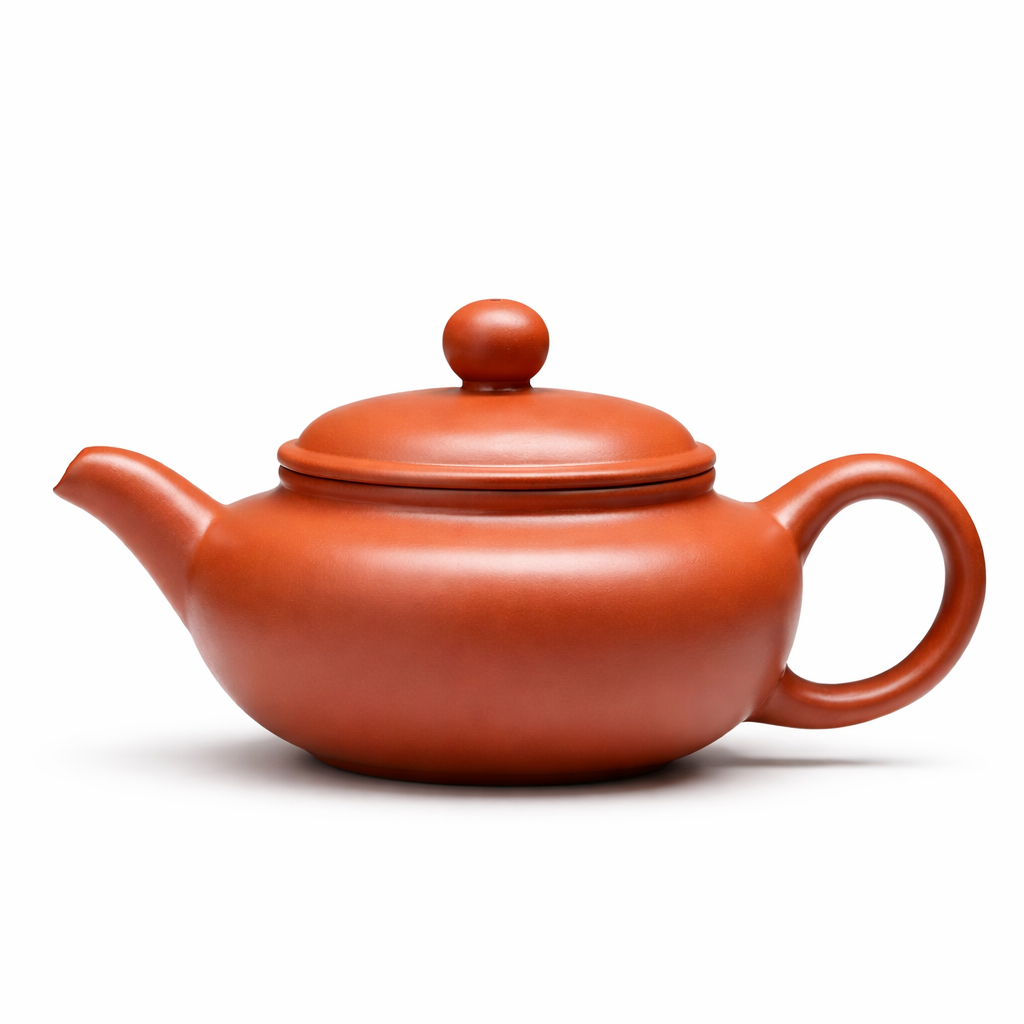 Théière en Terre Cuite de Yixing Orange 230ml — 380 ml sur fond blanc 