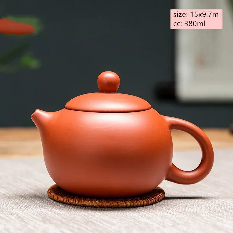Théière en Terre Cuite de Yixing orange ronde 380ml