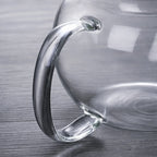Théière en Verre Ronde vue sur la poignée 