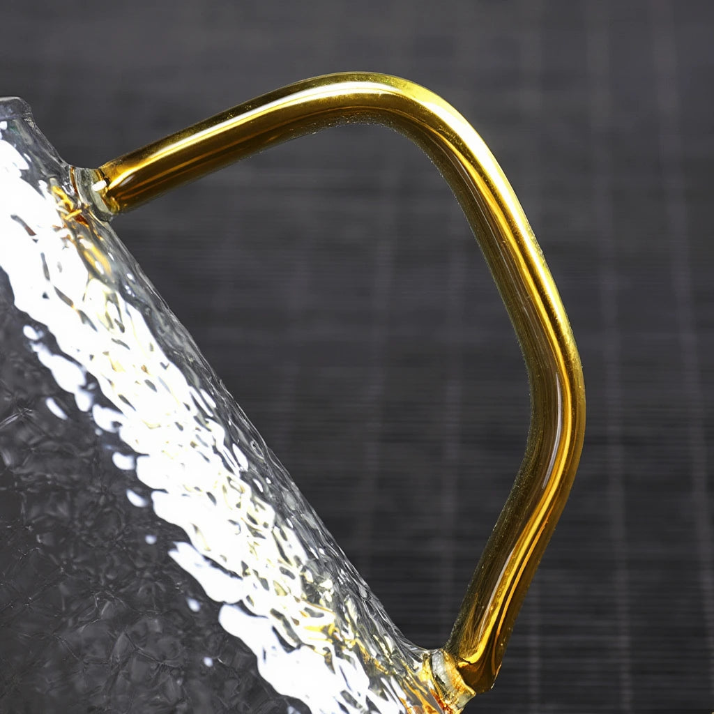 Théière en Verre Texturé vue sur la poignée 