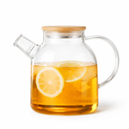 Théière en Verre Transparent sur fond blanc 