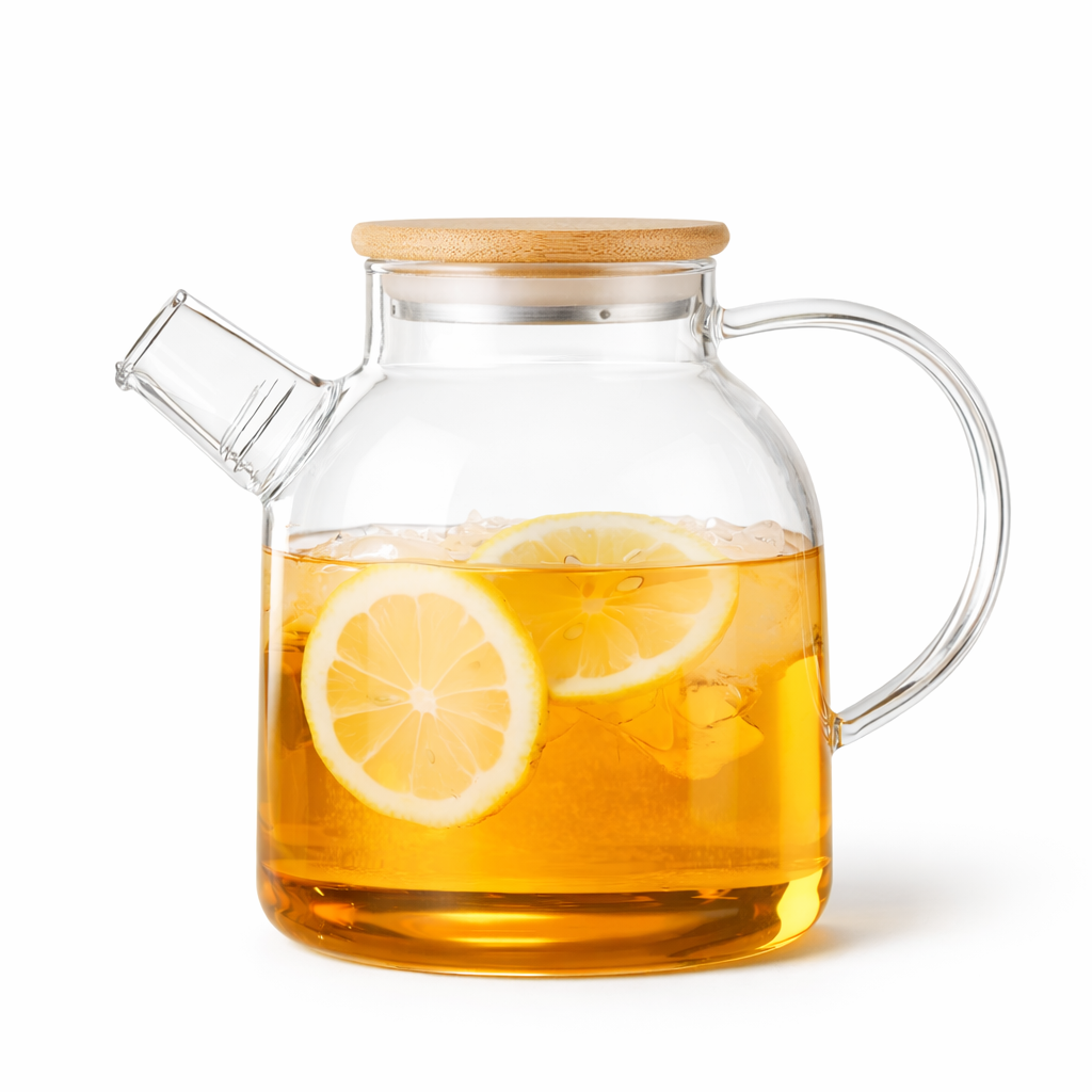 Théière en Verre Transparent sur fond blanc 