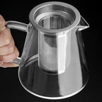 Théière en Verre avec filtre vue de haut 