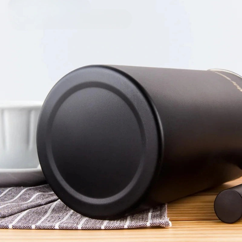 Théière à Piston en Inox à Double Paroi Noir — 1 L