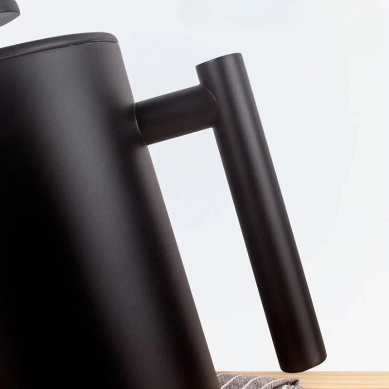 Théière à Piston en Inox à Double Paroi Noir — 1 L