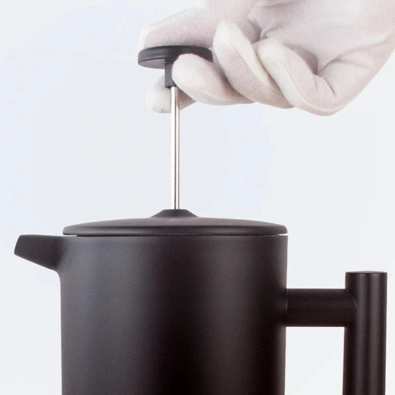 Théière à Piston en Inox à Double Paroi Noir — 1 L