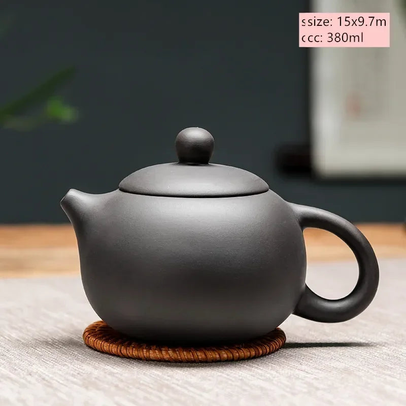 théière en terre cuite ronde noir 380ml